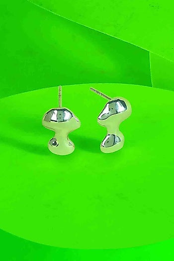 White Finish Lucid Stud Earrings In Sterling Silver