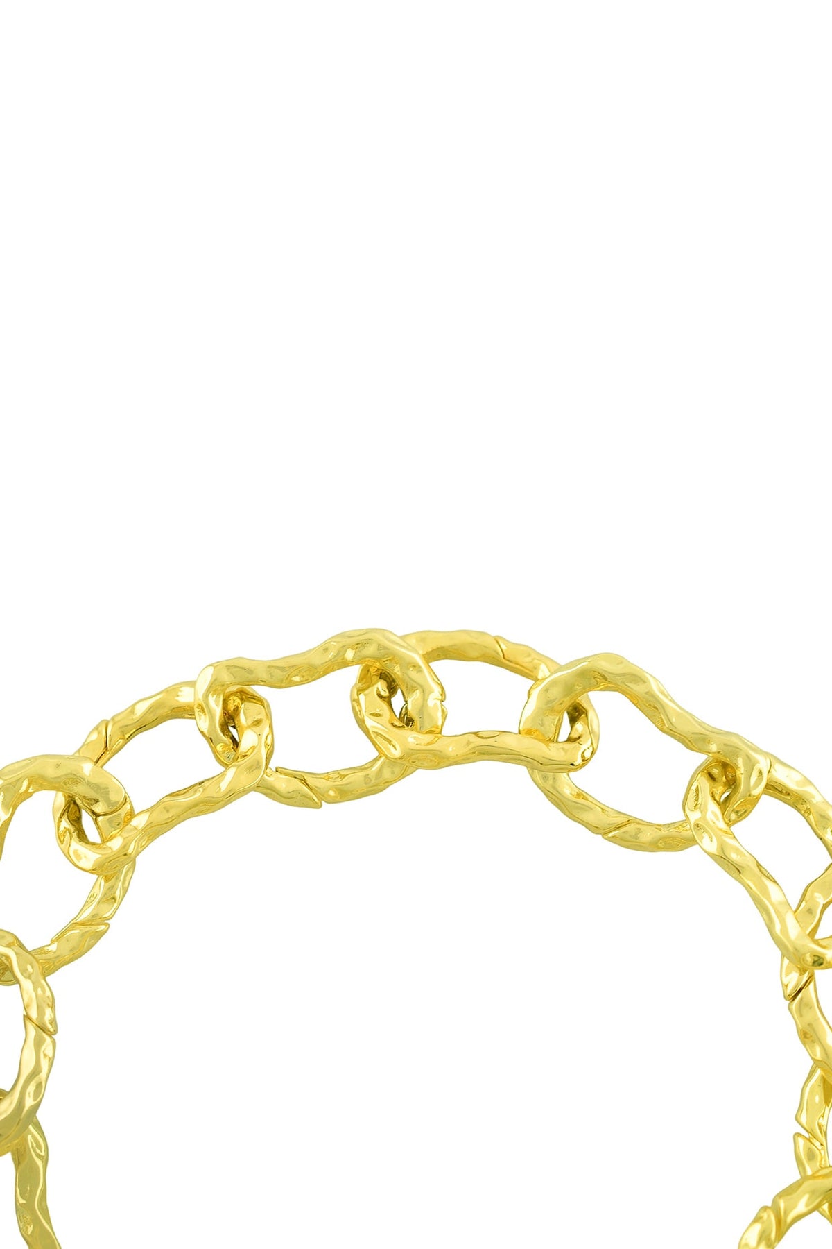 Gold Finish Molten Textured Anklet