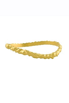 Gold Finish Textured Rowdy Bangle