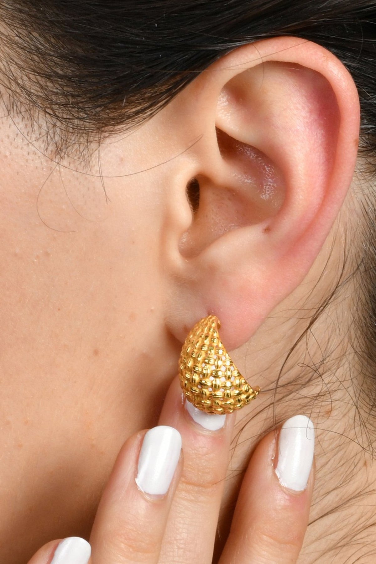 Gold Finish Hoop Earrings
