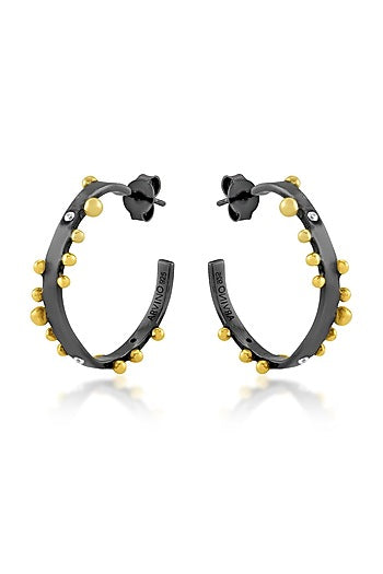 Two Tone Finish Hoop Earrings