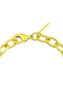 Gold Finish Lapis Lazuli Detachable Cobbled Legacy Link Bracelet