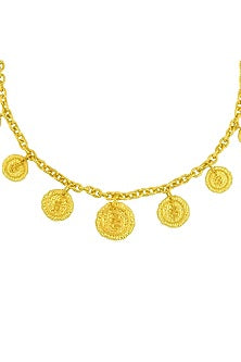 Gold Finish Serpent Link Chain Necklace