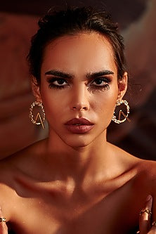 Gold Plated Cubic Zirconia Hoop Earrings
