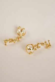 Gold Plated Freshwater Pearl Dangler Earrings