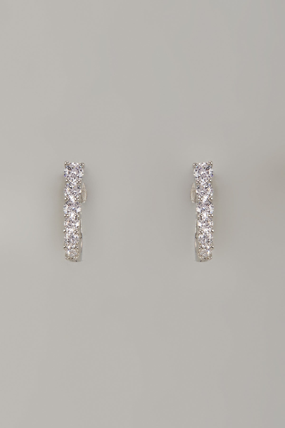 White Finish Cubic Zircon Earrings In Sterling Silver