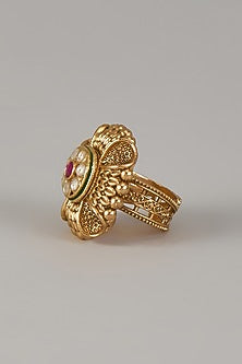 Antique Gold Finish Adjustable Ring