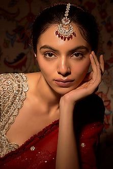 Gold Finish Kundan Polki Maangtikka
