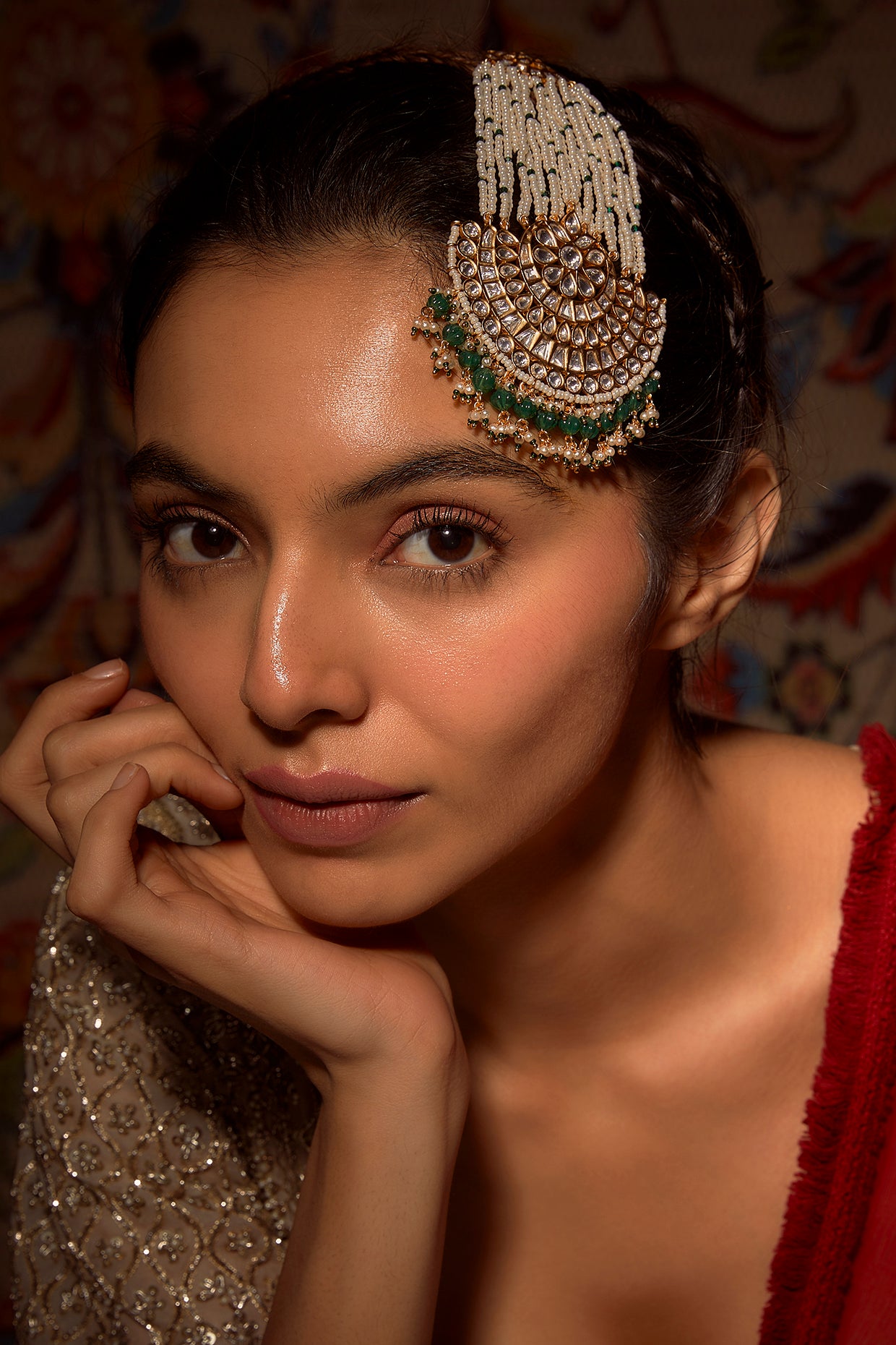 Gold Finish Green Pearl Pasa