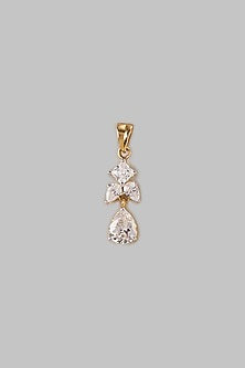 Two Tone Finish Swarovski Diamond Pendant Set In Sterling Silver