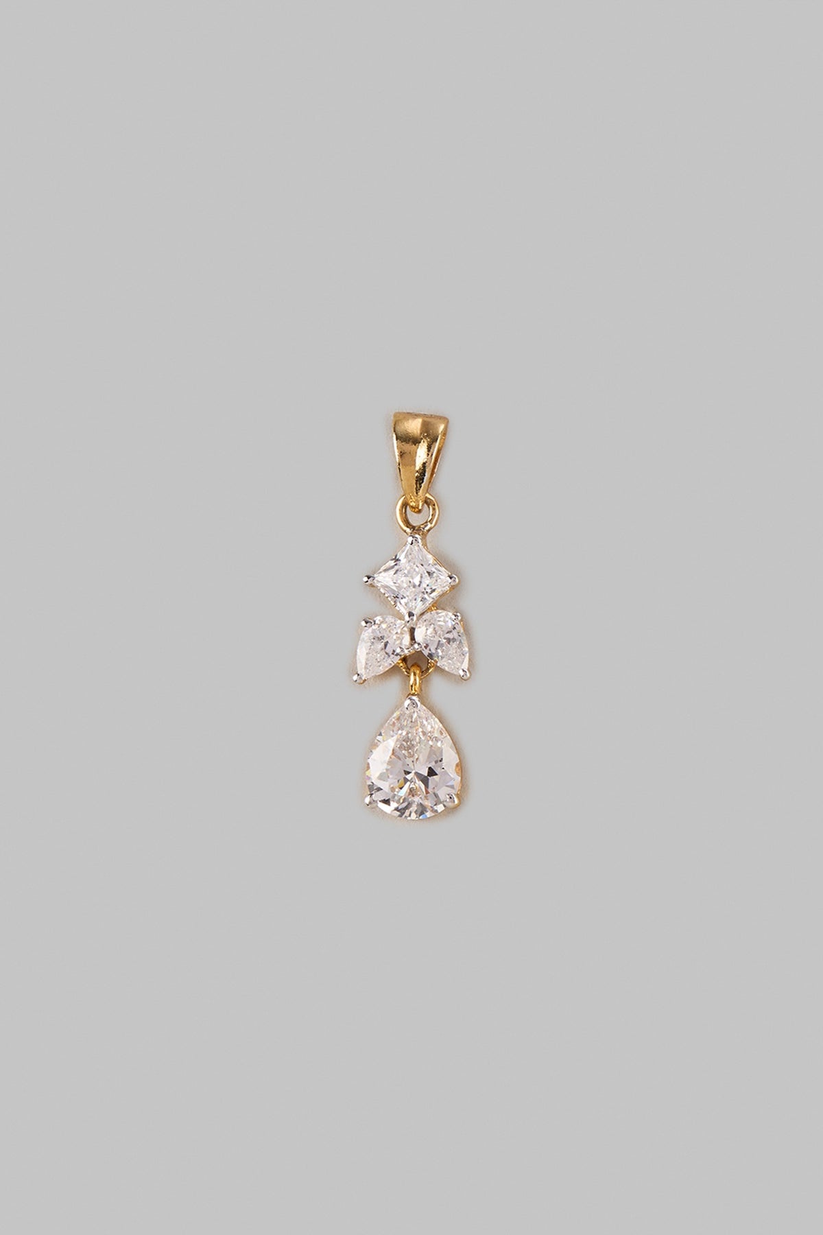 Two Tone Finish Swarovski Zircon Pendant Set In Sterling Silver