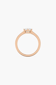 14kt Rose Gold Finish 5 Prong Lab Grown Round-Cut Solitaire Diamond Ring