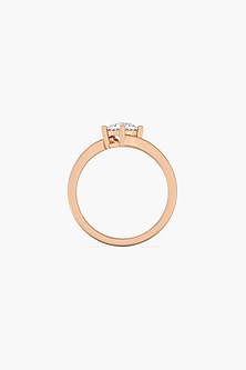 14kt Rose Gold Finish 4 Prong Lab Grown Round-Cut Solitaire Diamond Ring