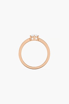 14kt Rose Gold Finish 6 Prong Lab Grown Round-Cut Solitaire Diamond Ring