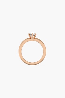 14kt Rose Gold Finish 6 Prong Lab Grown Round-Cut & Ashth-Cut Diamond Ring