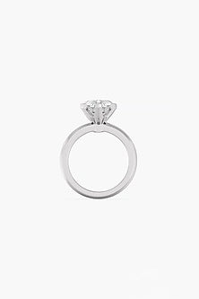 14kt White Gold Finish 5 Prong Lab Grown Heart-Cut & Ashth-Cut Diamond Ring