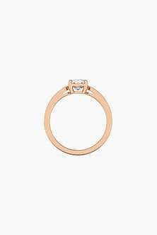 14kt Rose Gold Finish 4 Prong Lab Grown Oval-Cut Solitaire Diamond Ring