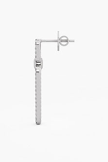 14kt White Gold Finish Lab-Grown Round-Cut Diamond Drop Earrings