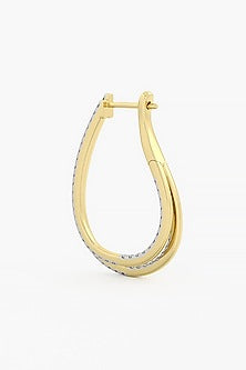 14kt Yellow Gold Finish Lab-Grown Round & Ashth-Cut Diamond Huggie Earrings