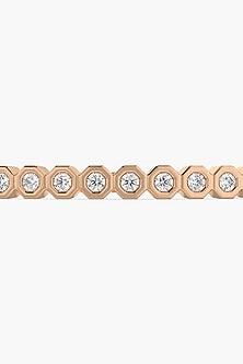 14kt Rose Gold Finish Lab Grown Ashth-Cut Diamond Bangle