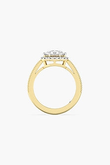 18kt Yellow Gold Finish Round-Cut Solitaire Diamond Ring