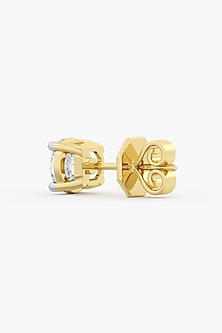 18kt Yellow Gold Finish Round-Cut Diamond Stud Earrings