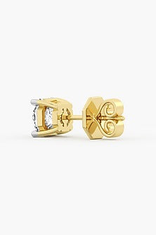 18kt Yellow Gold Finish Ashth-Cut Diamond Stud Earrings