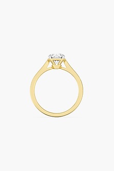 18kt Yellow Gold Finish Round -Cut Diamond Solitaire Ring