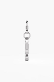 9kt White Gold Finish Diamond Number 4 Charm