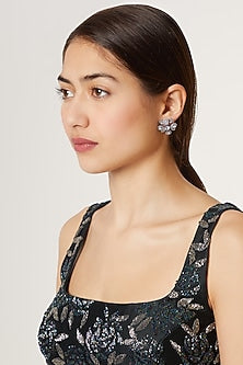 Black Rhodium Finish Stud Earrings