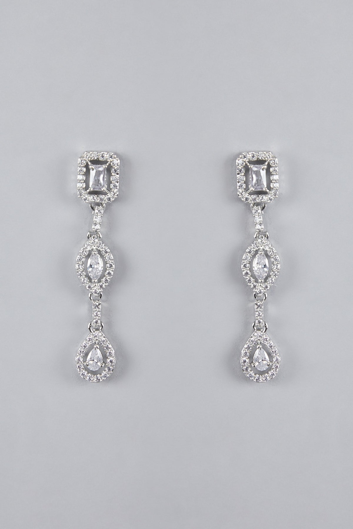 Silver Finish Zircon Necklace Set