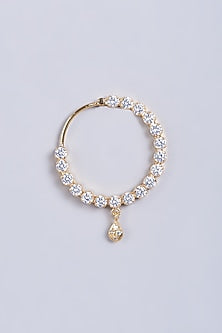 Gold Finish Zircon Nose Ring