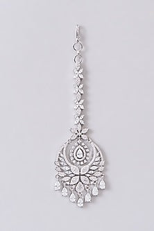 White Finish Zircon Maangtikka