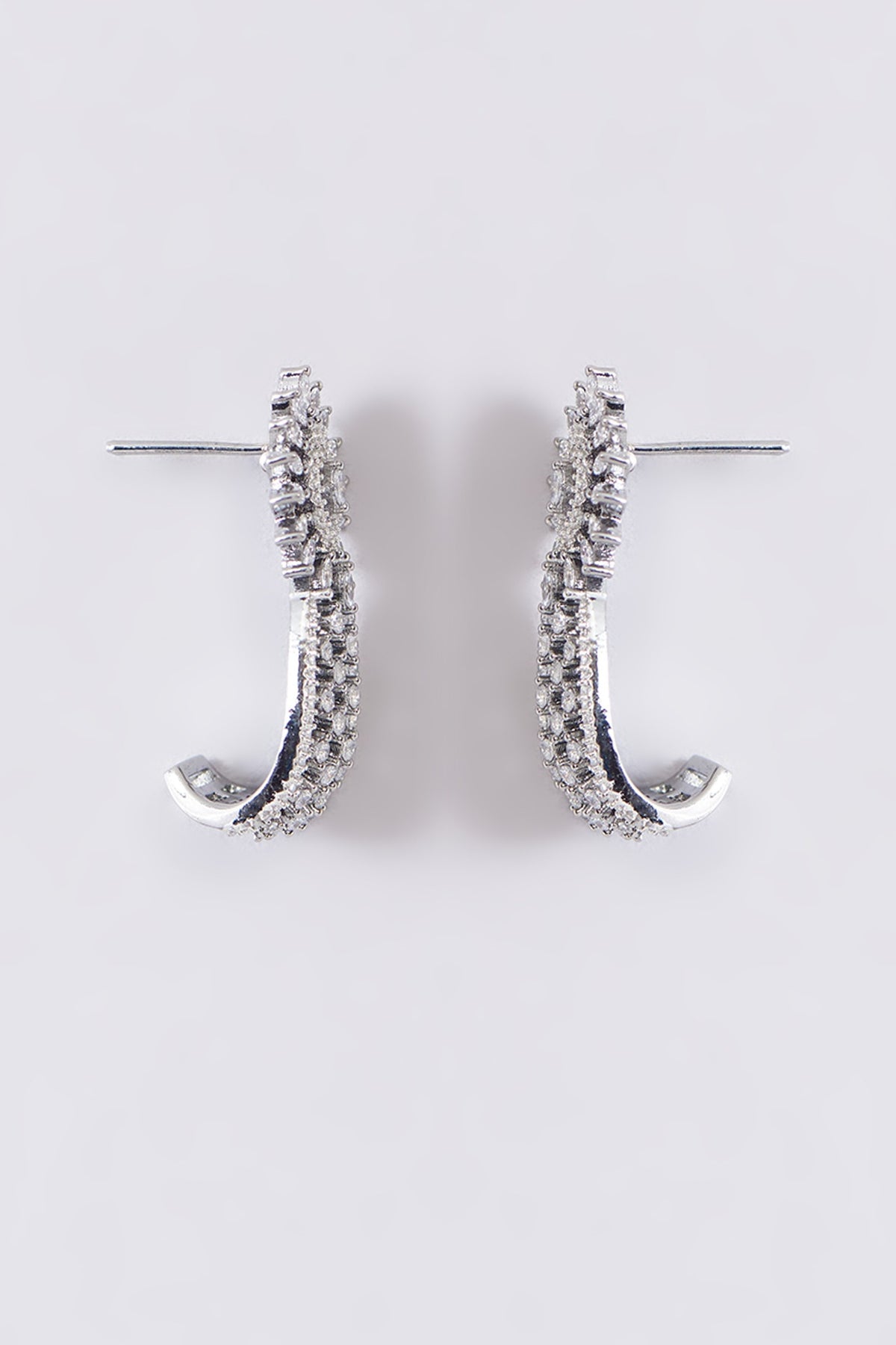 White Finish Zircon Dangler Earrings
