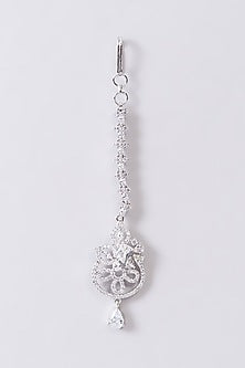 White Finish Zircon Maangtikka