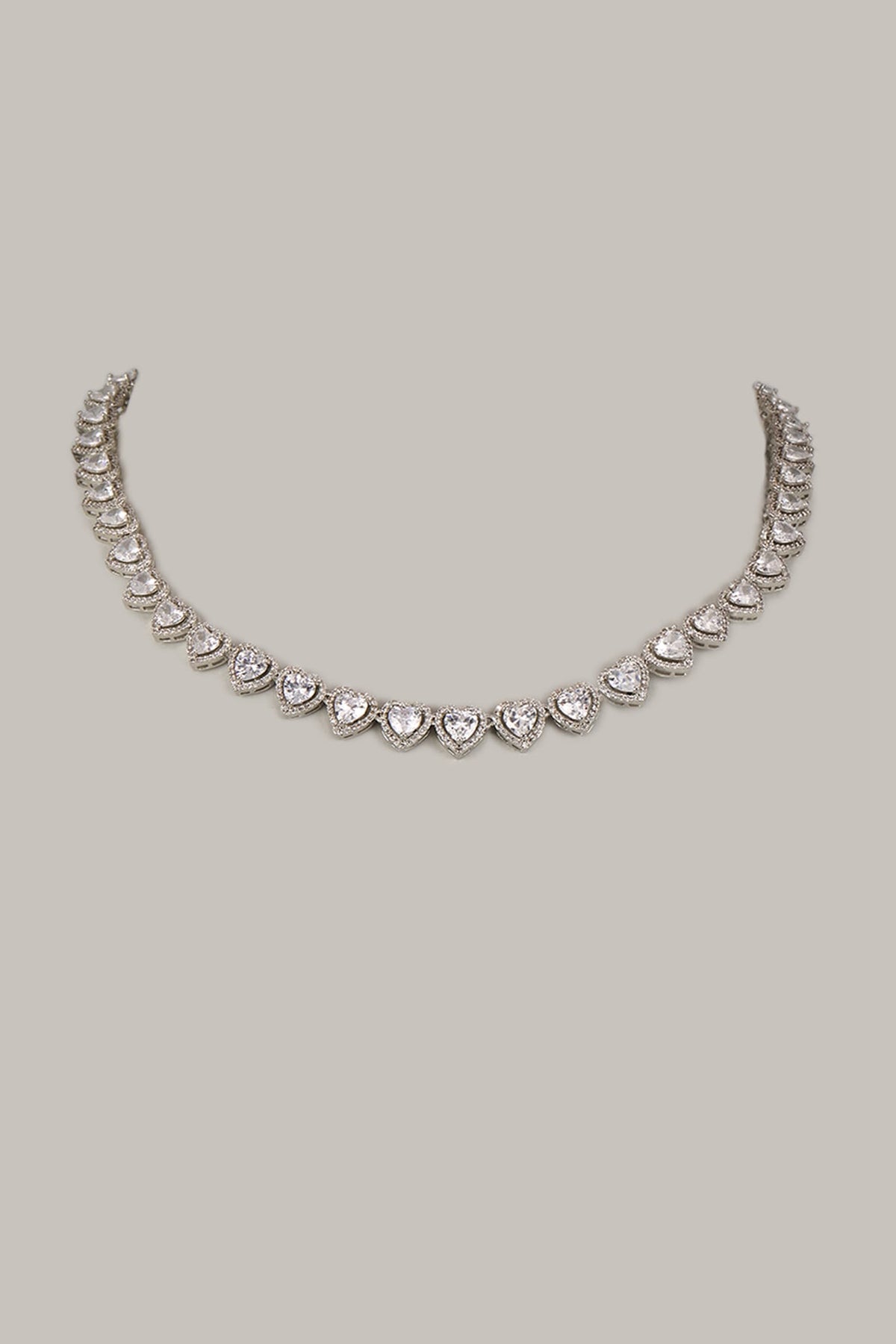 White Finish Zircon Necklace