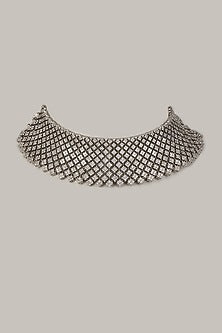 White Finish Zircon Choker Necklace