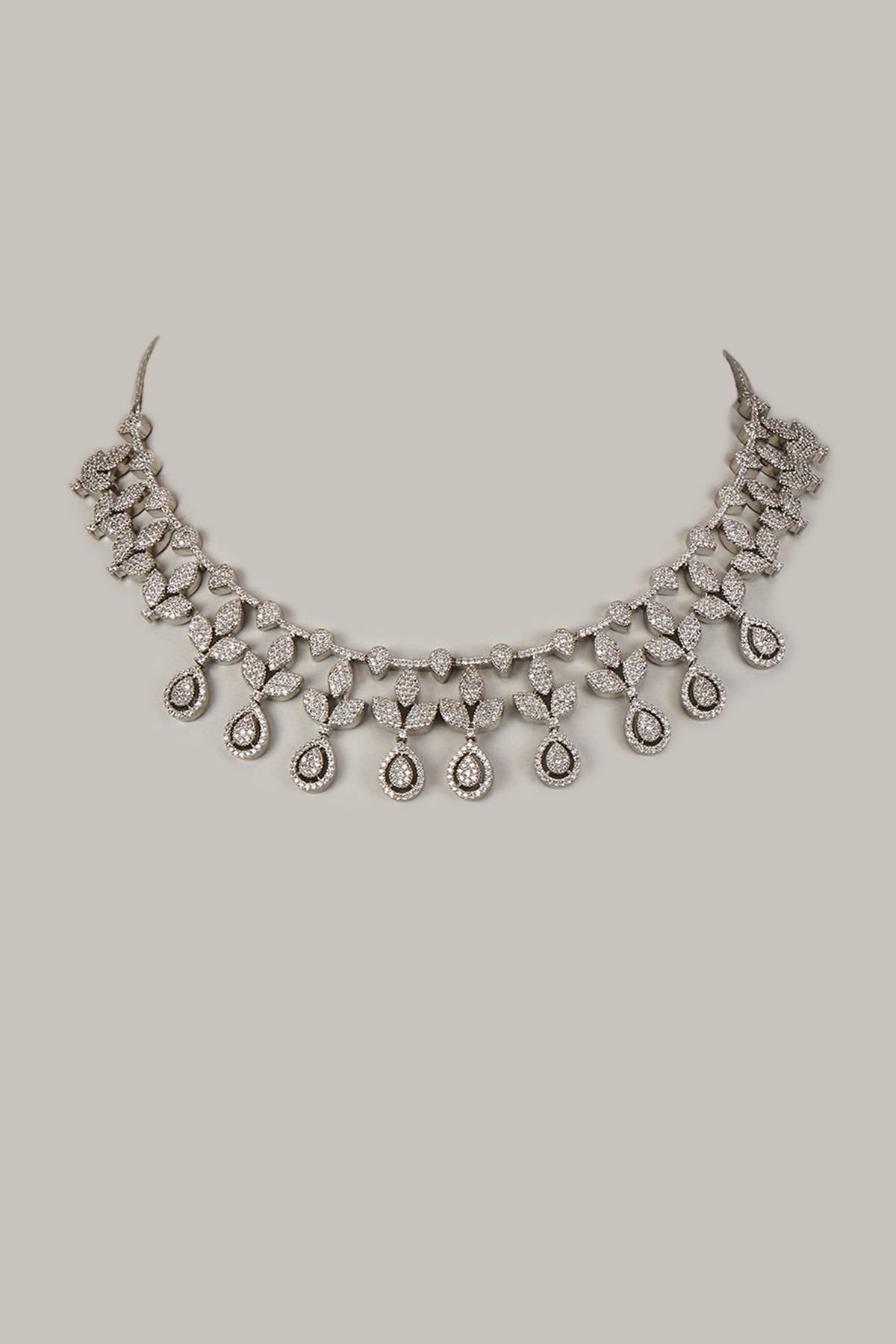 White Finish Zircon Necklace