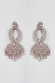 Rose Gold Finish Faux Diamond Earrings