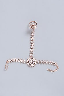 White Finish Faux Diamond Hathphool