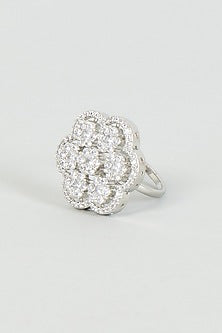 White Finish Zircon Ring