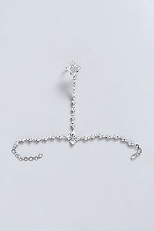 White Finish Faux Diamonds Hathphool