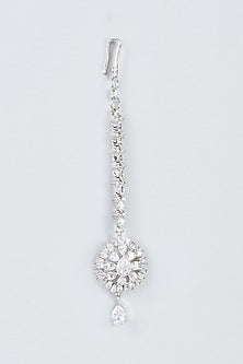 White Finish Zircon Maangtikka
