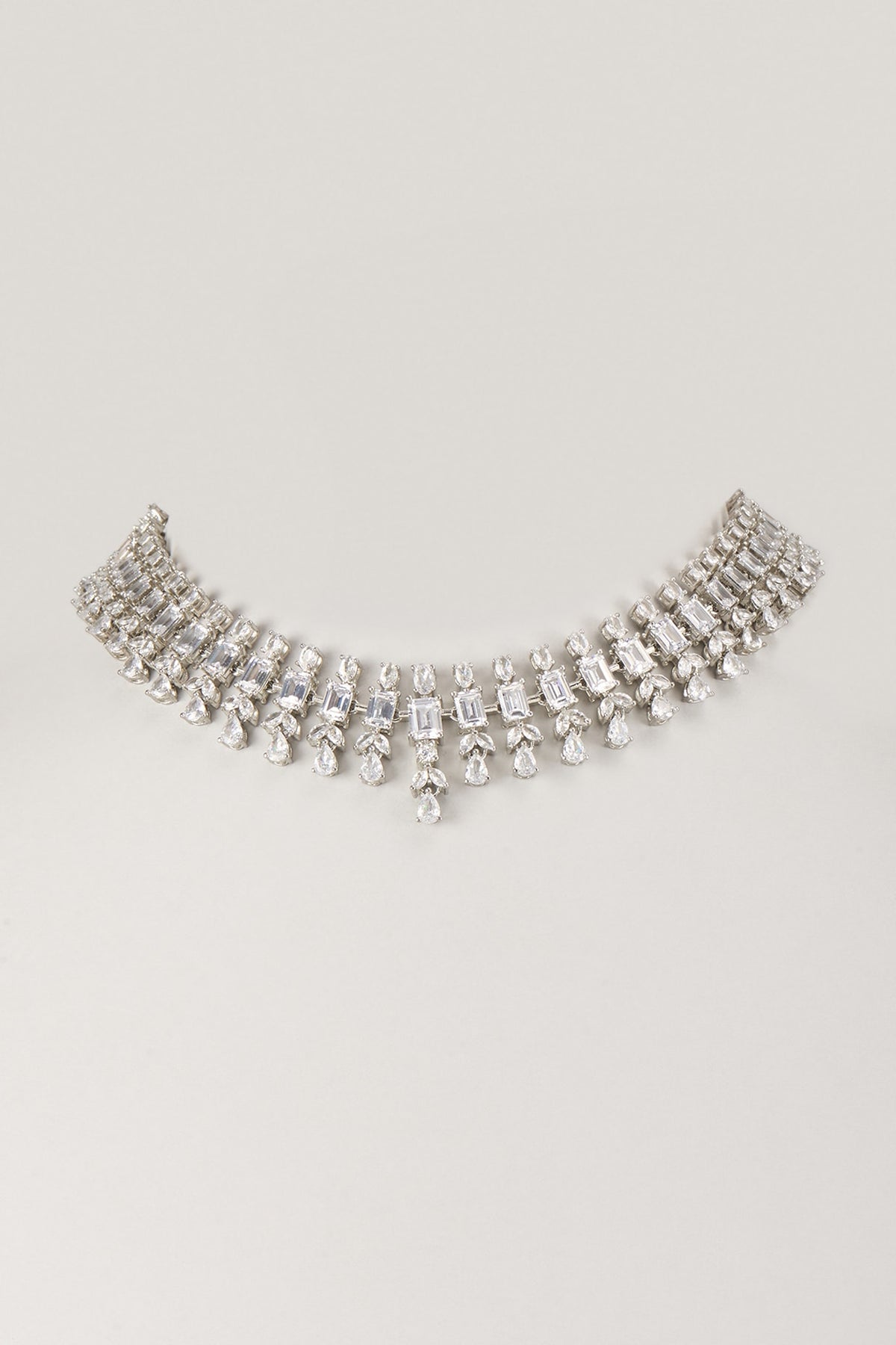 White Finish Zircon Necklace