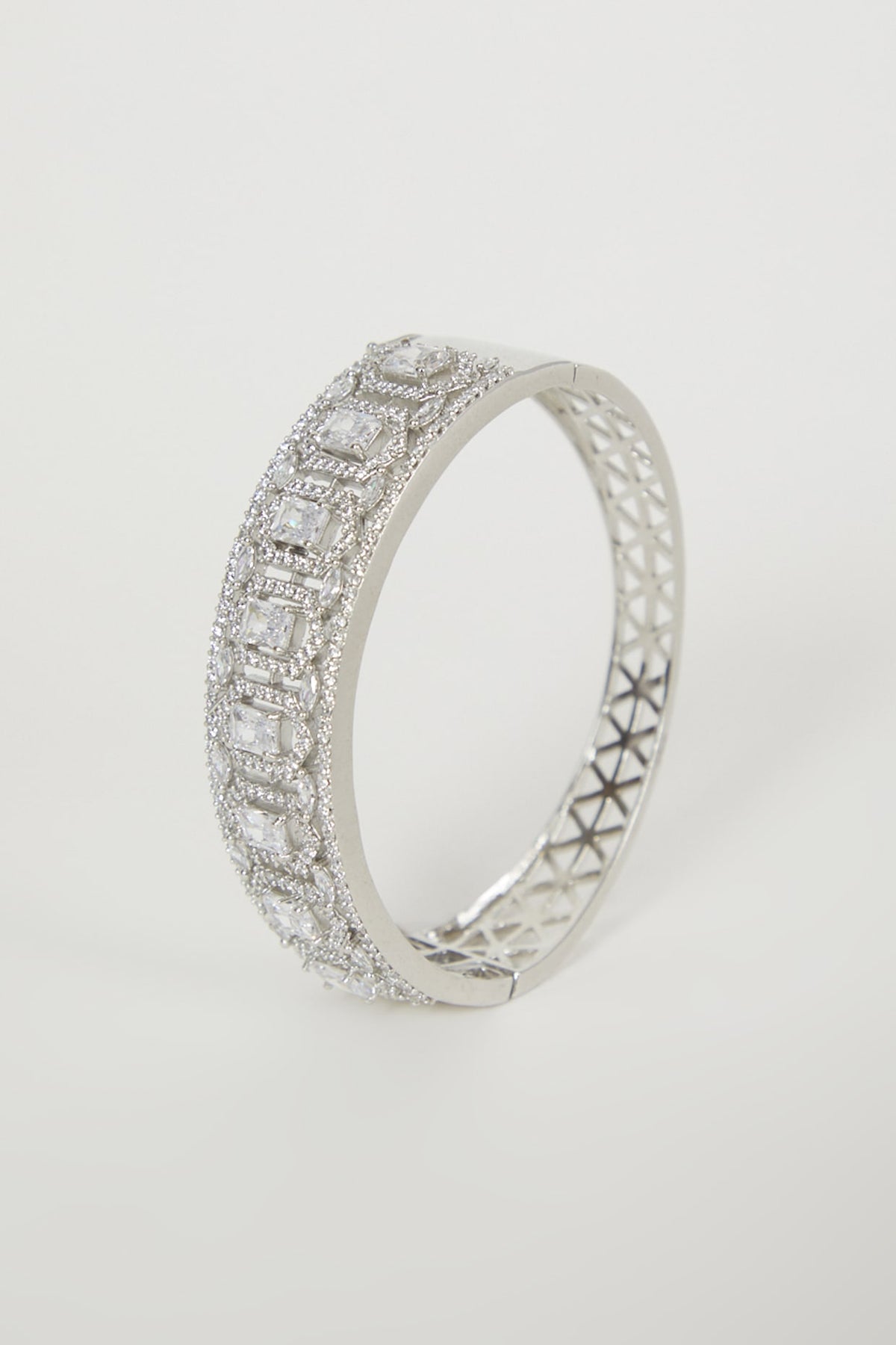 White Finish Diamond Bangle