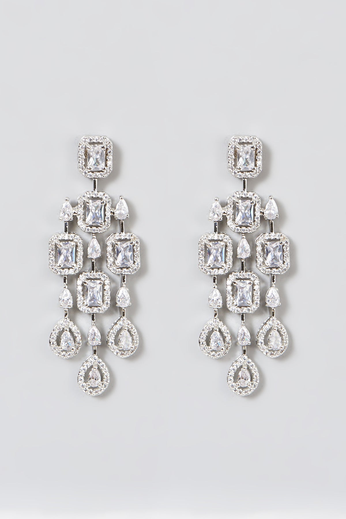 White Finish Zircon Necklace Set