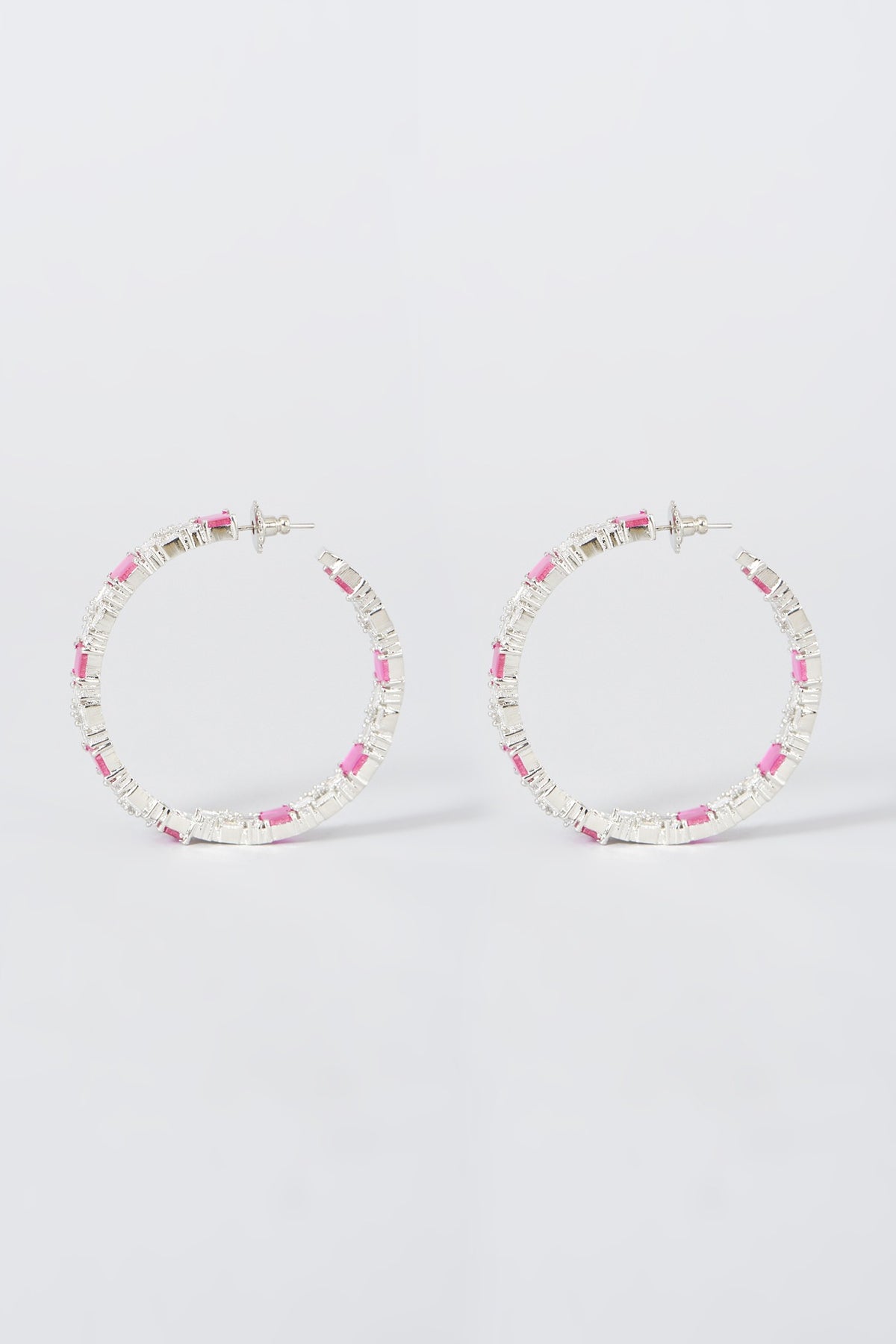 White Finish Hoop Earrings