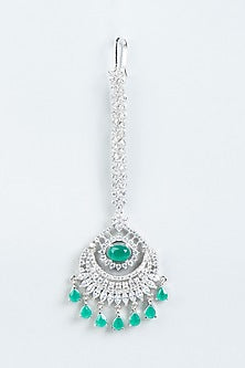 White Finish Emerald & Zircon Maangtikka