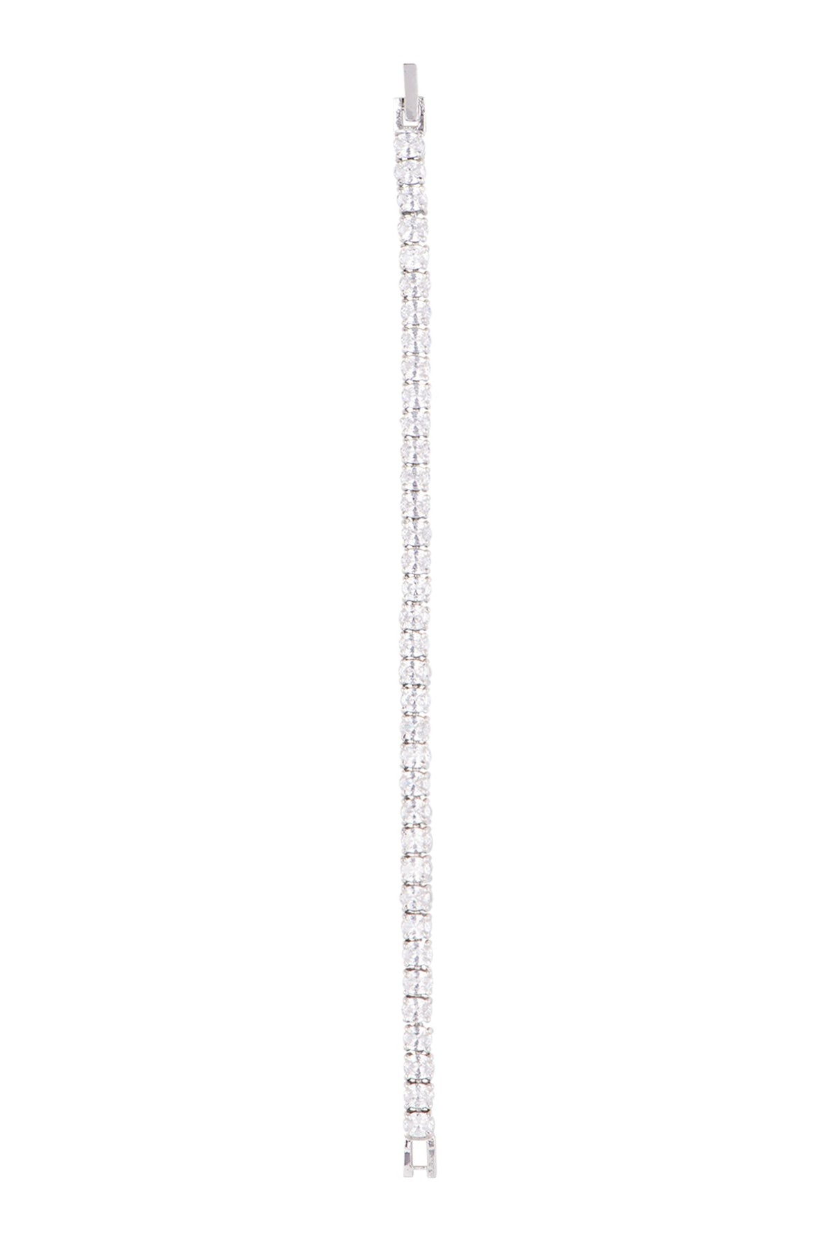 White Finish Faux Diamonds Bracelet