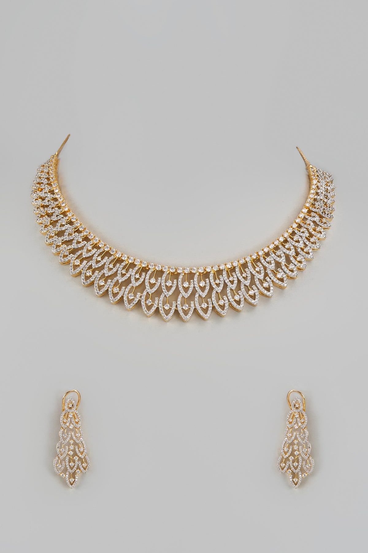 Gold Finish Zircon Necklace Set